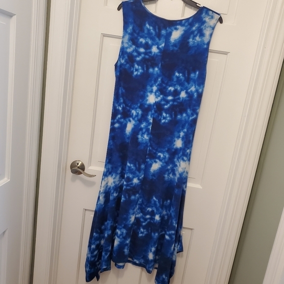 IMNYC Blue Tie Dye Print Midi Sleeveless Dress Size Medium - Picture 7 of 10